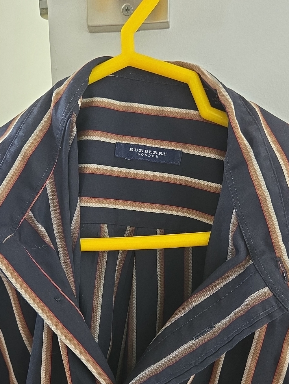 Burberry Navy Striped Lightweight Shirt Jacket